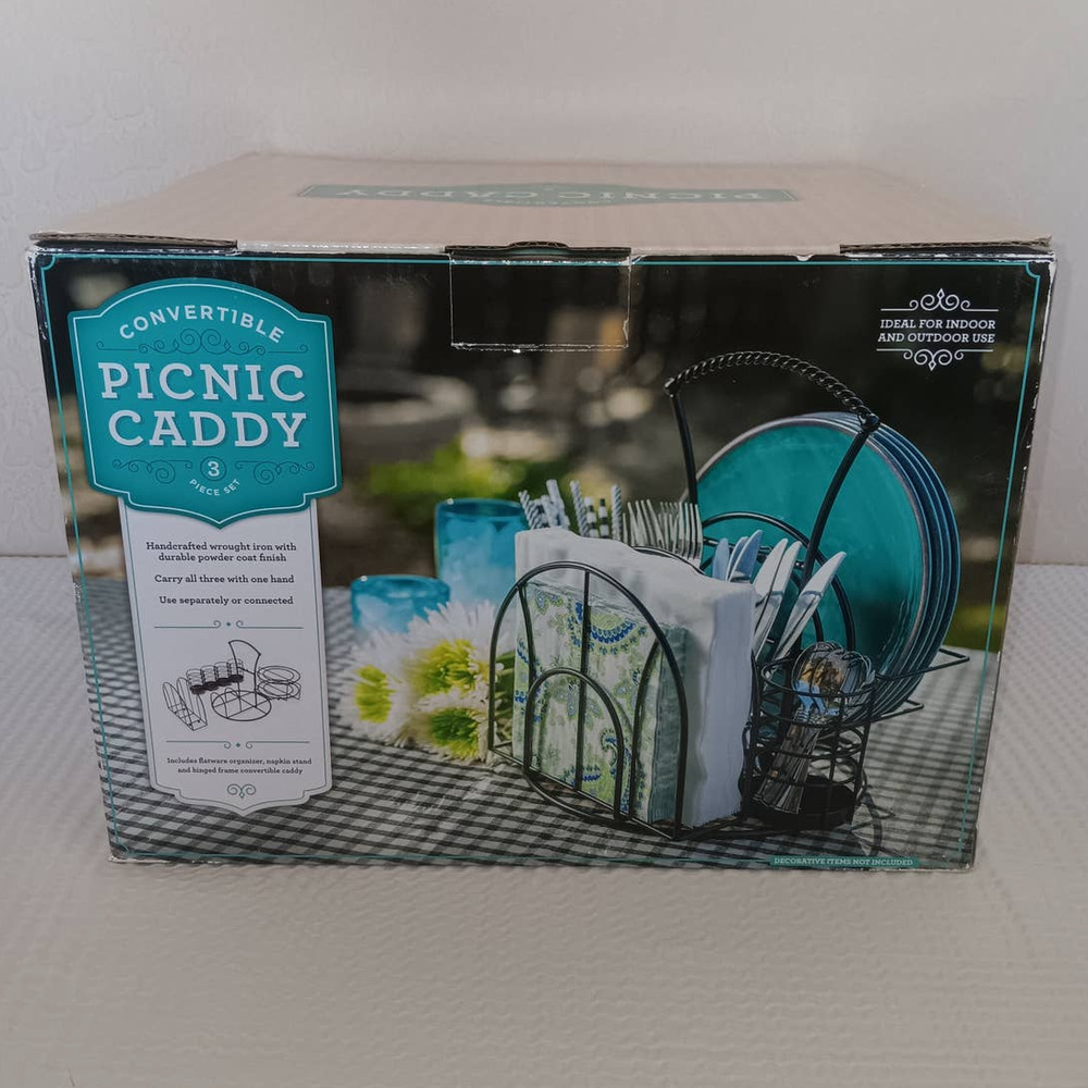 Giftburg Convertible Picnic Caddy, 3-Piece Set